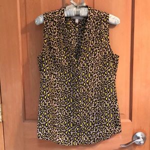 Animal print (yellow, beige and black) sleeveless